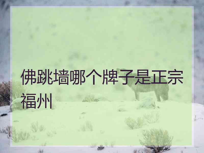 佛跳墙哪个牌子是正宗福州