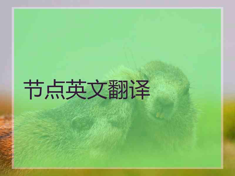 节点英文翻译