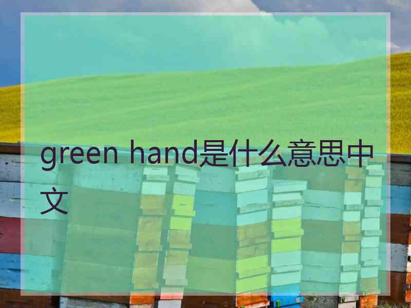 green hand是什么意思中文