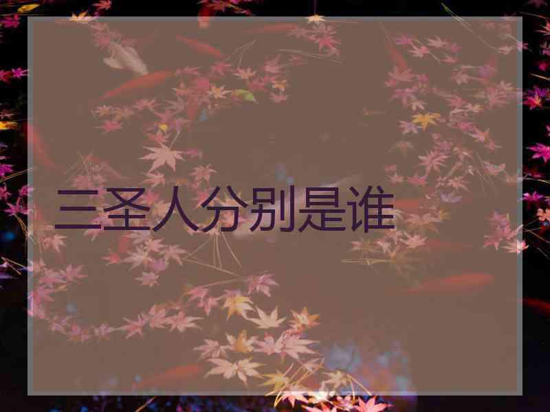 三圣人分别是谁