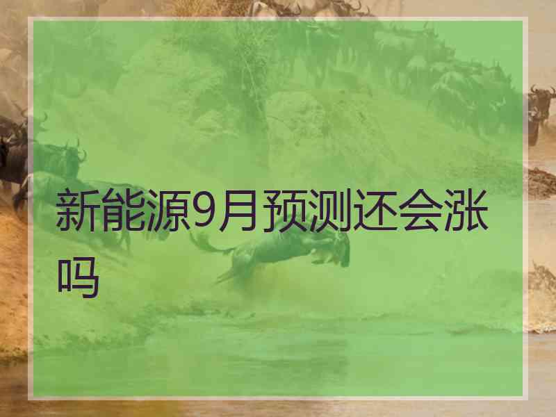 新能源9月预测还会涨吗