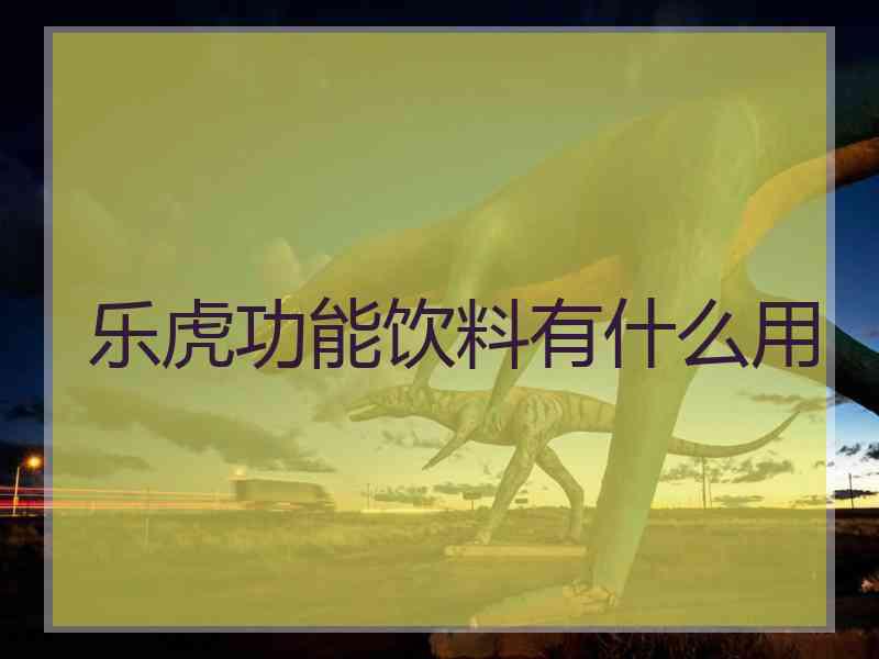 乐虎功能饮料有什么用