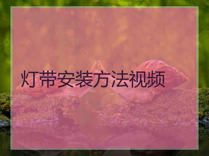 灯带安装方法视频