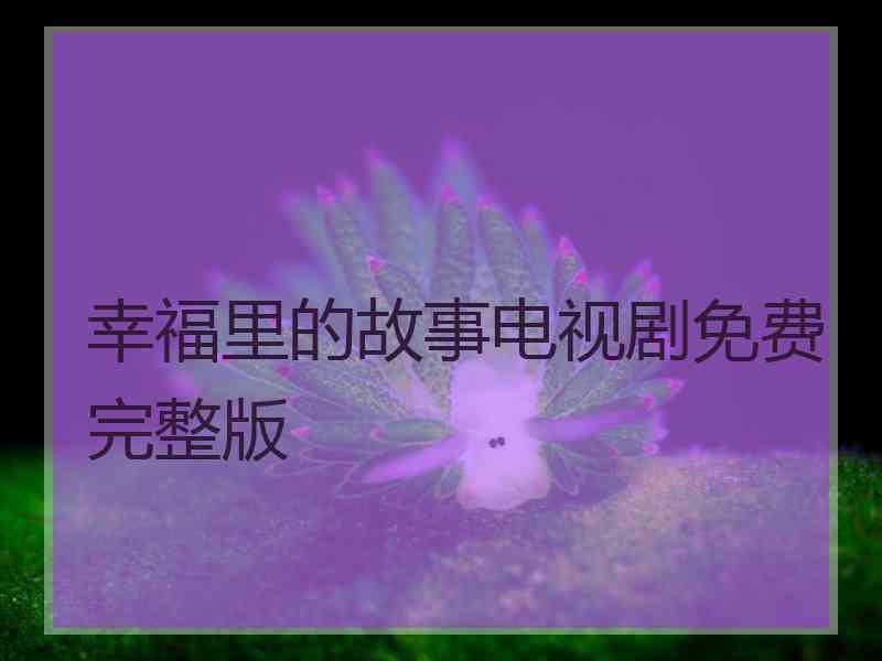 幸福里的故事电视剧免费完整版