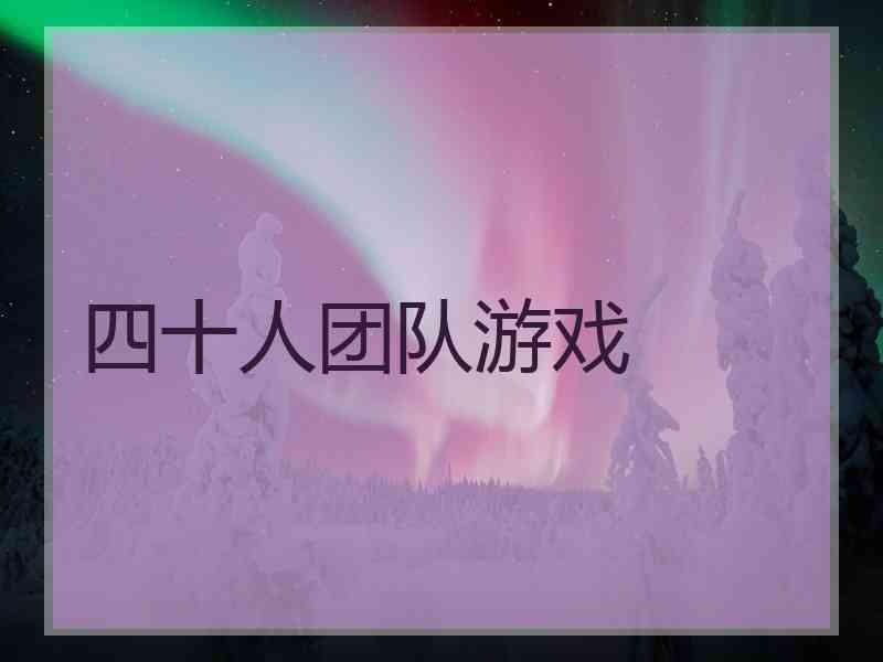 四十人团队游戏