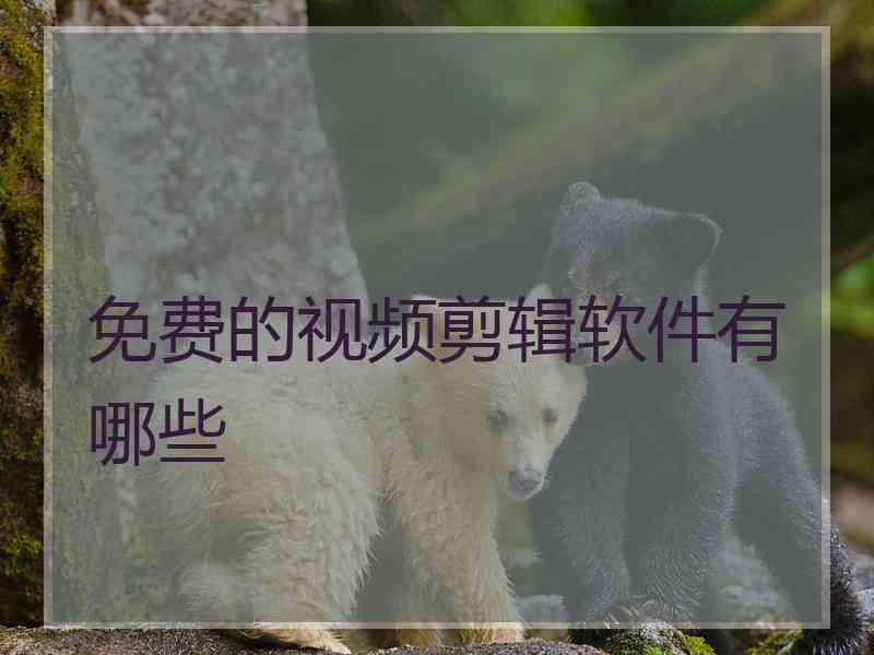 免费的视频剪辑软件有哪些