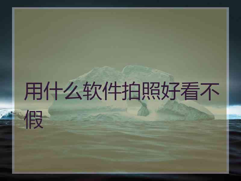 用什么软件拍照好看不假