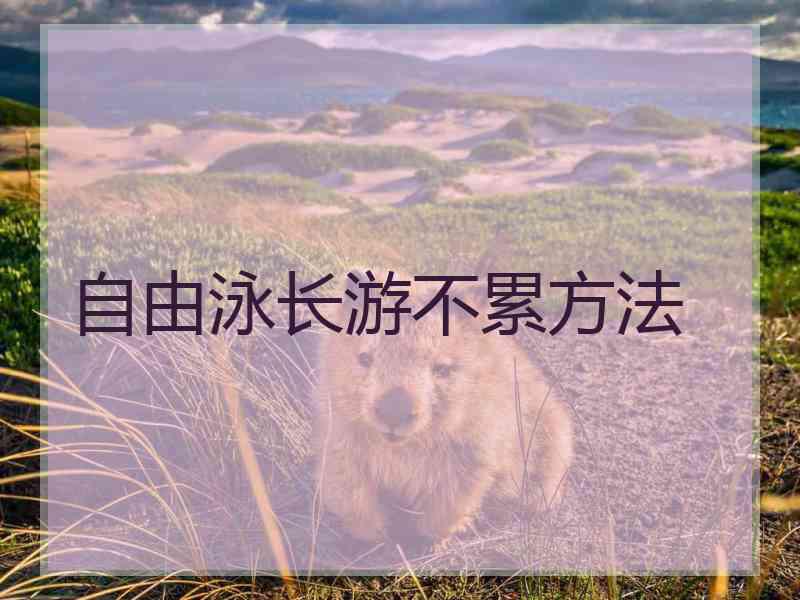 自由泳长游不累方法
