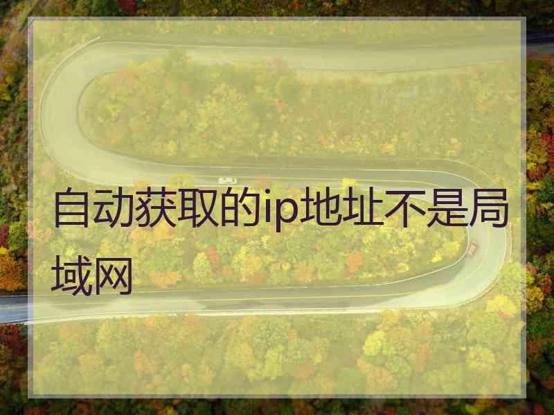 自动获取的ip地址不是局域网