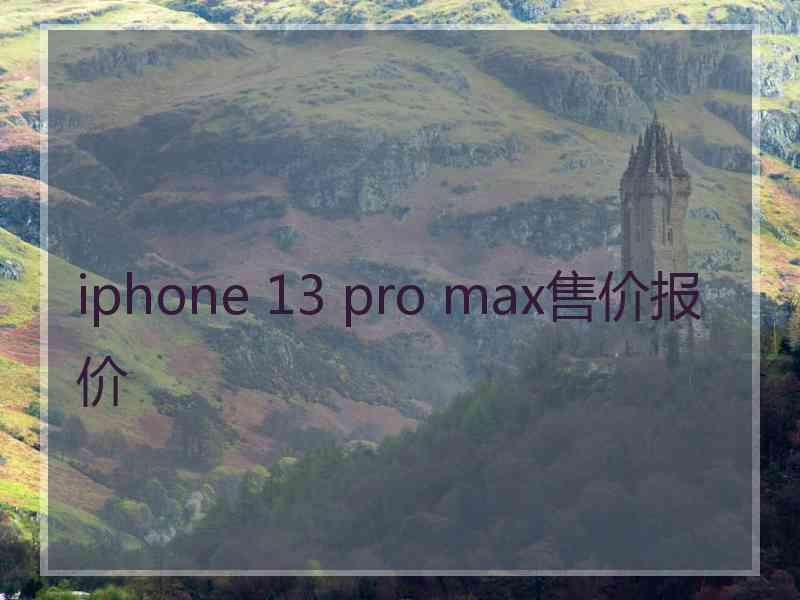iphone 13 pro max售价报价