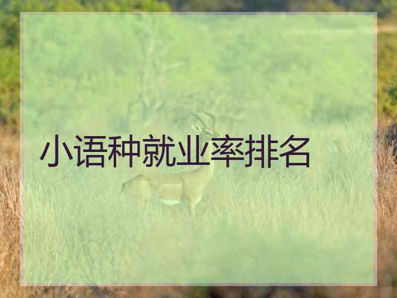 小语种就业率排名