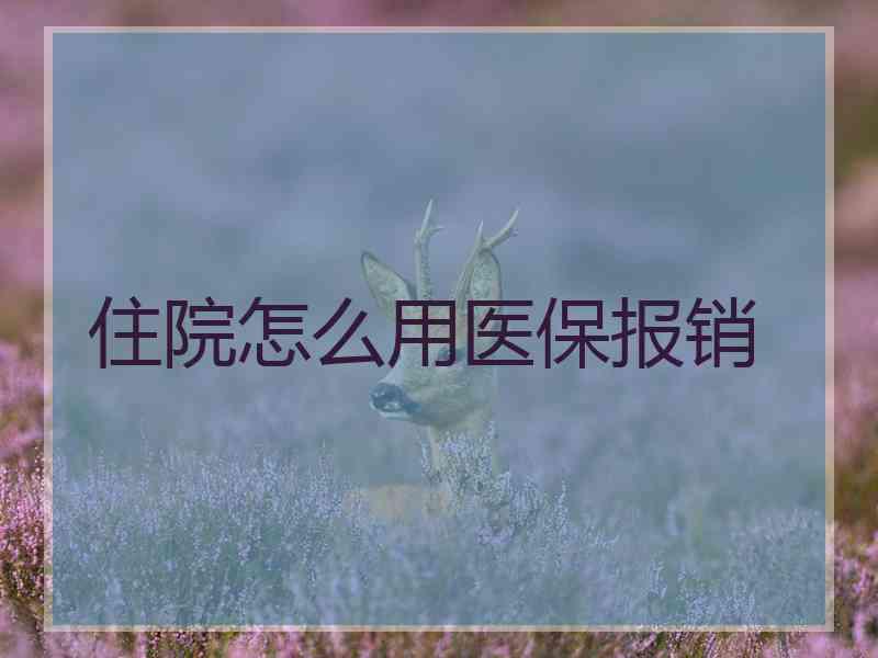 住院怎么用医保报销