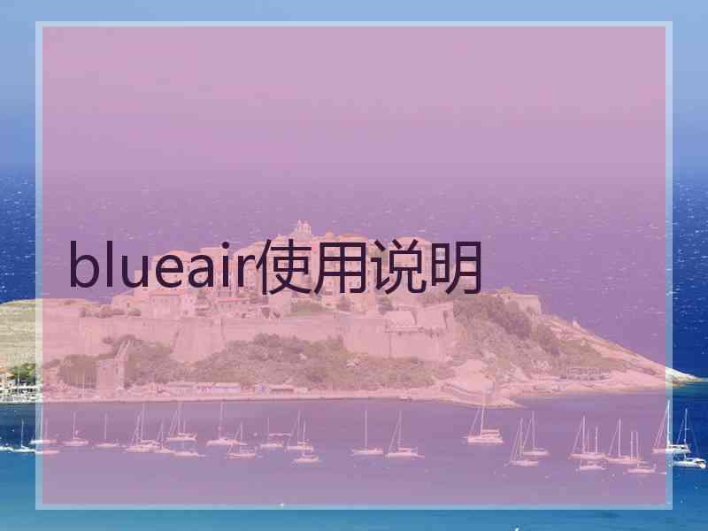 blueair使用说明