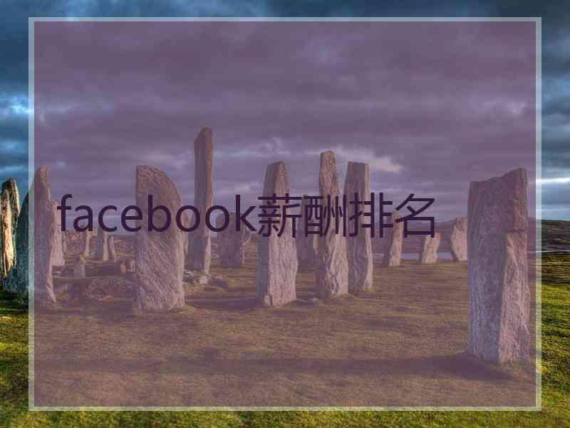 facebook薪酬排名