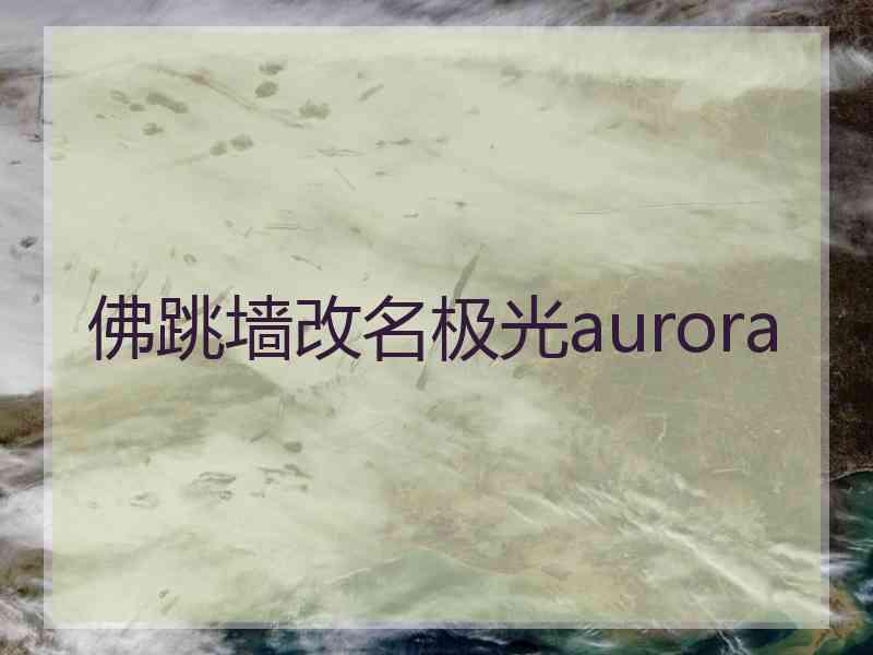 佛跳墙改名极光aurora