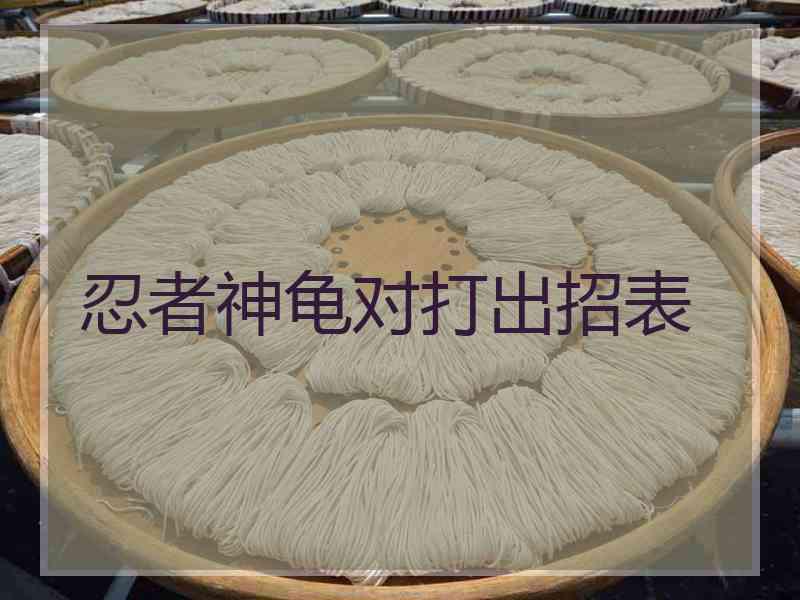 忍者神龟对打出招表