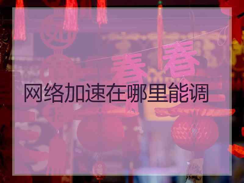 网络加速在哪里能调