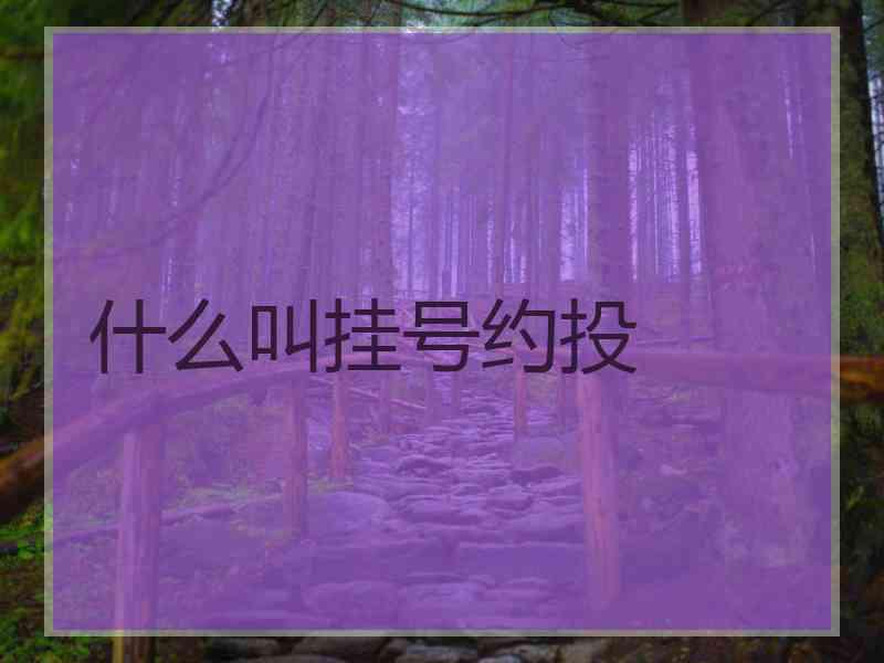什么叫挂号约投