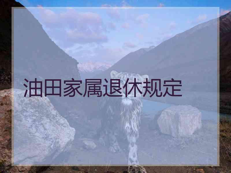 油田家属退休规定