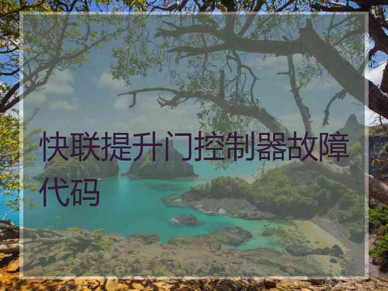 快联提升门控制器故障代码
