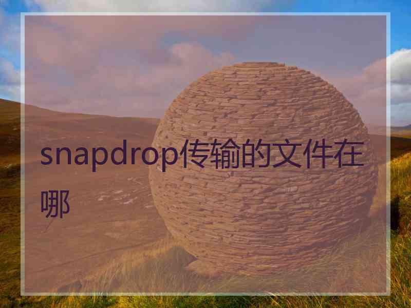 snapdrop传输的文件在哪