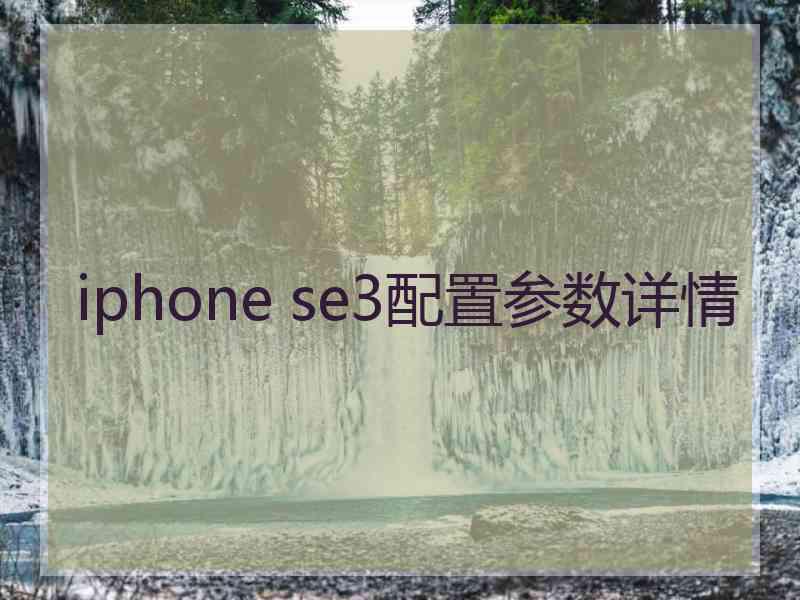 iphone se3配置参数详情