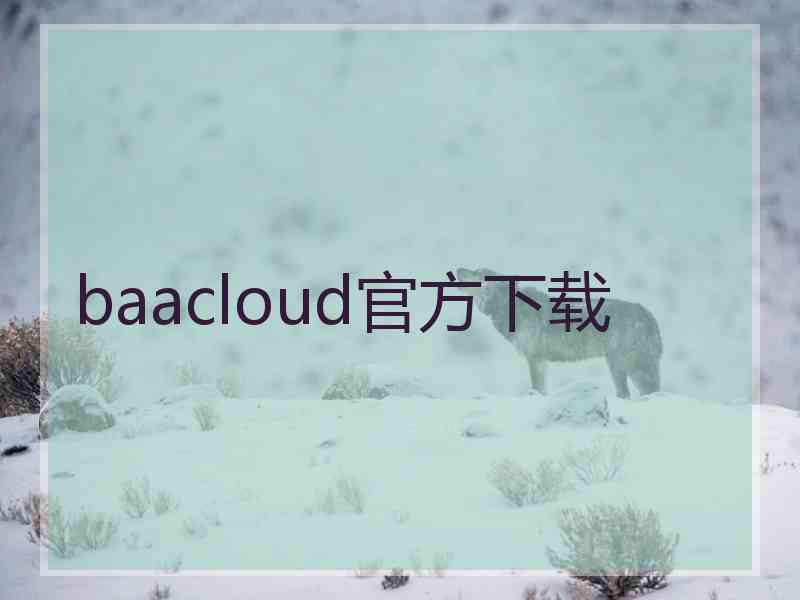 baacloud官方下载