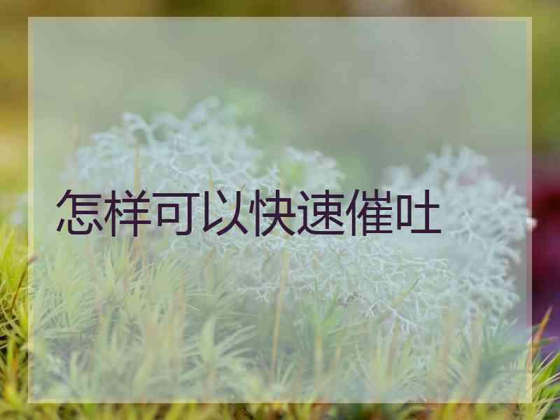 怎样可以快速催吐