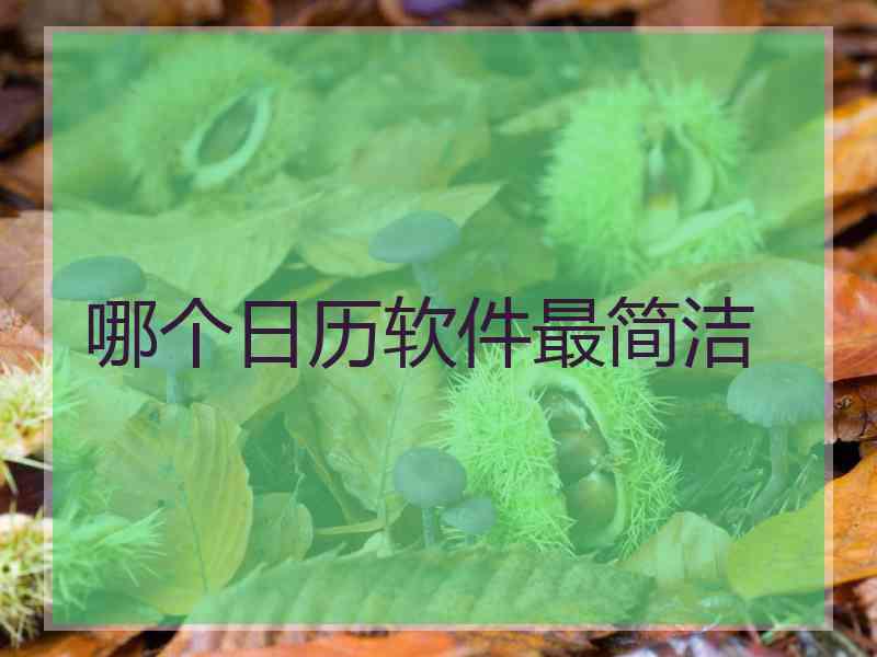 哪个日历软件最简洁