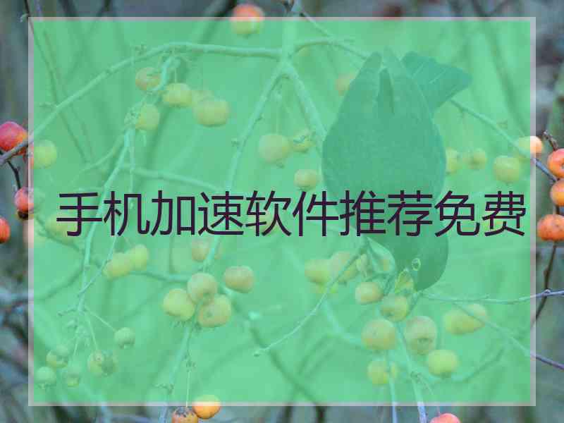手机加速软件推荐免费