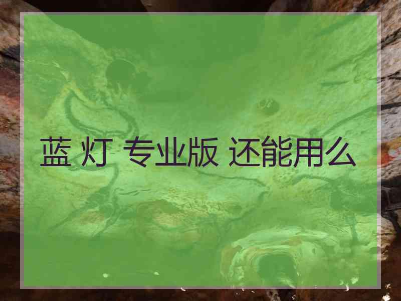 蓝 灯 专业版 还能用么