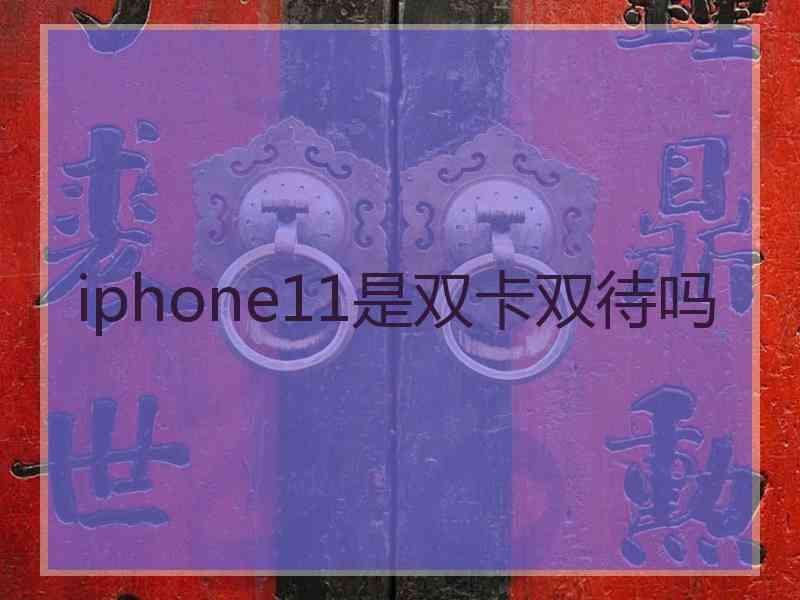 iphone11是双卡双待吗