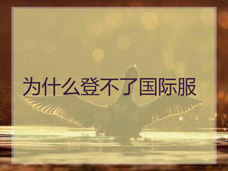 为什么登不了国际服