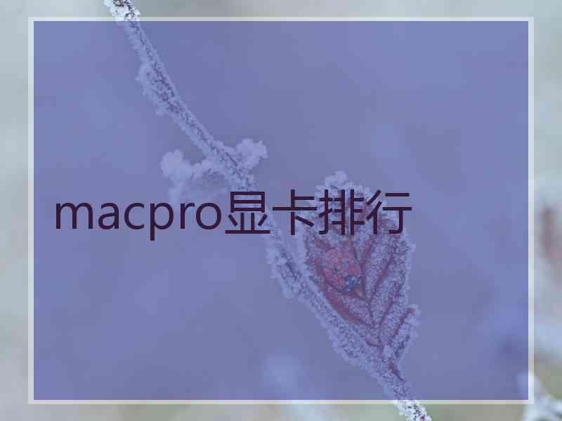 macpro显卡排行
