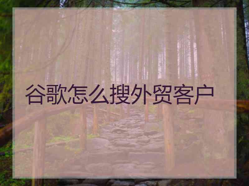 谷歌怎么搜外贸客户