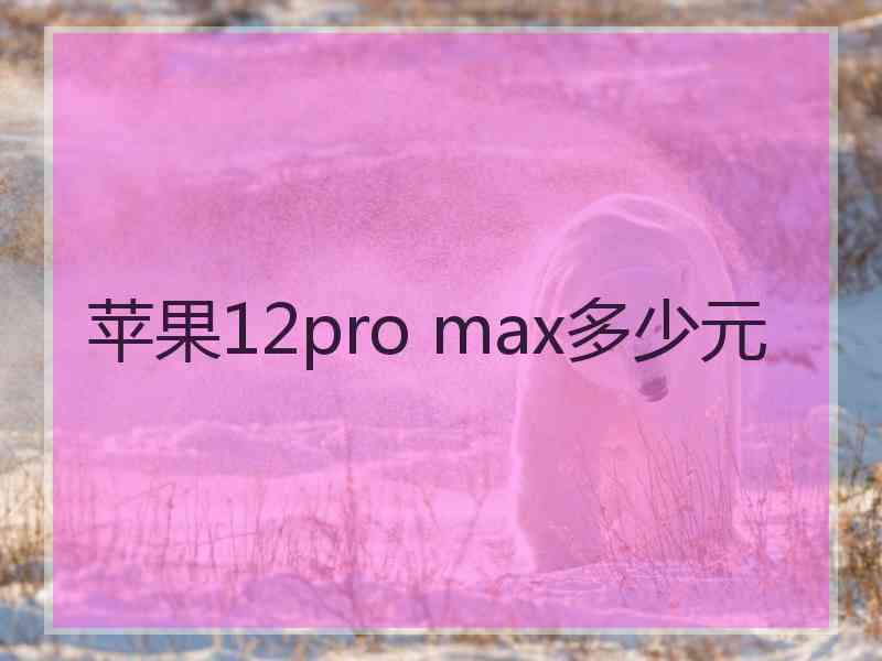 苹果12pro max多少元