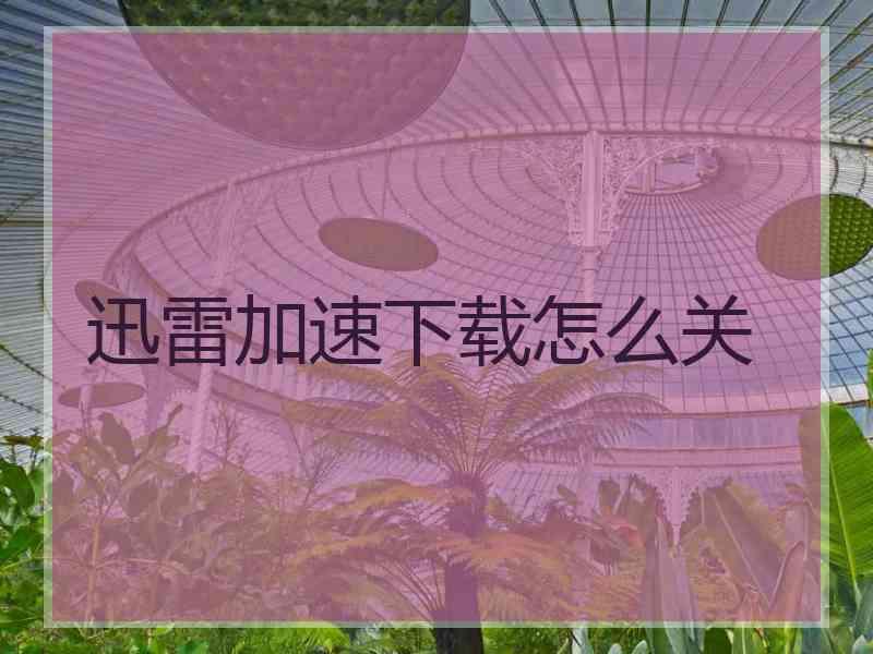 迅雷加速下载怎么关