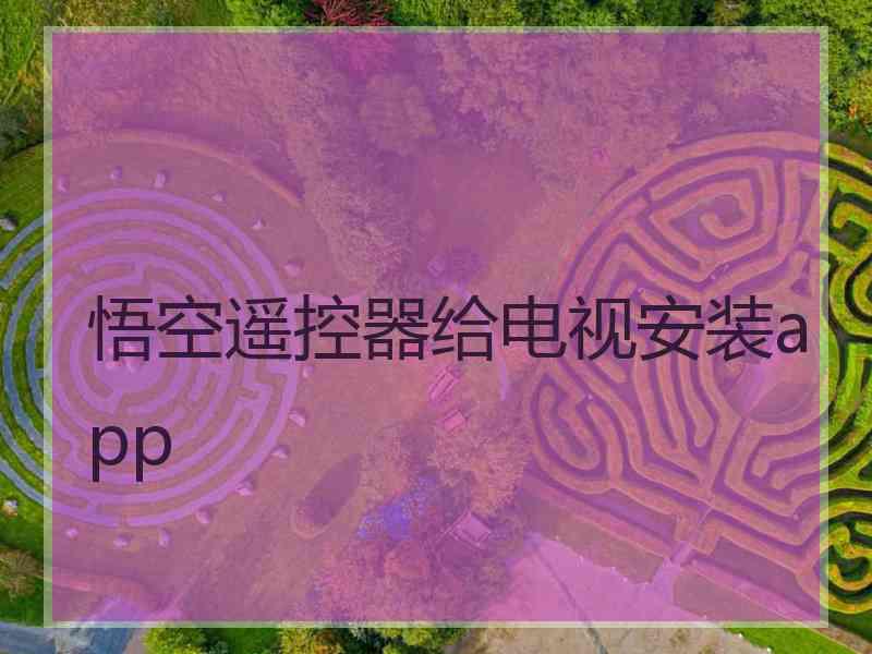 悟空遥控器给电视安装app