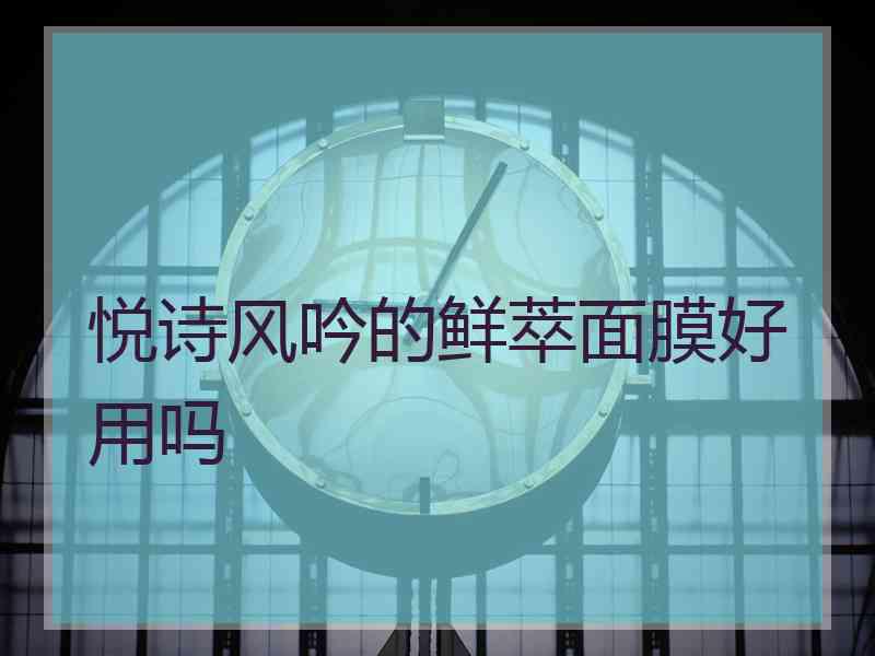 悦诗风吟的鲜萃面膜好用吗