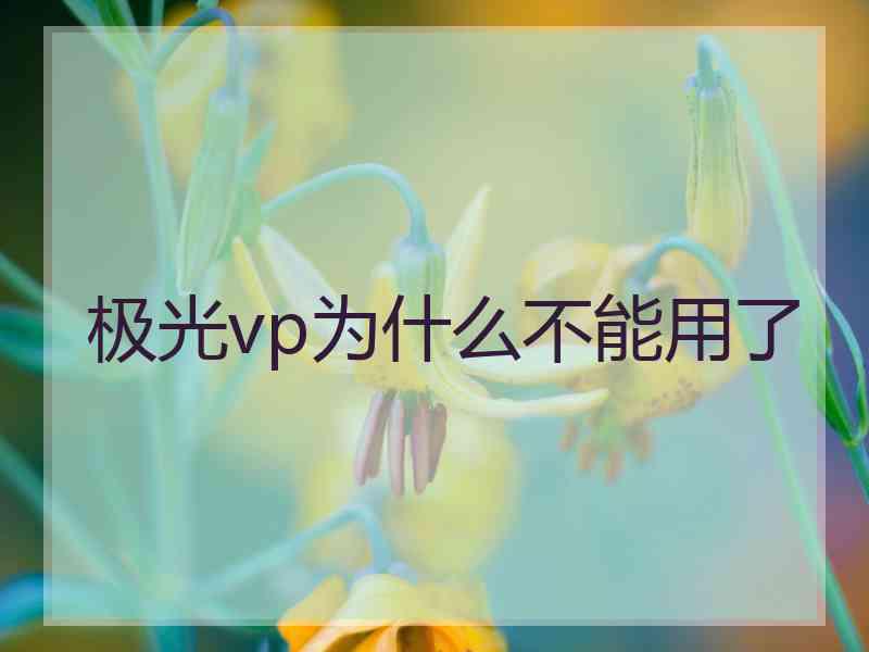 极光vp为什么不能用了