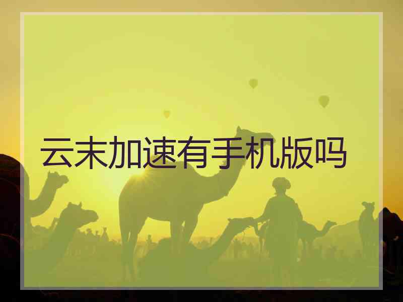 云末加速有手机版吗