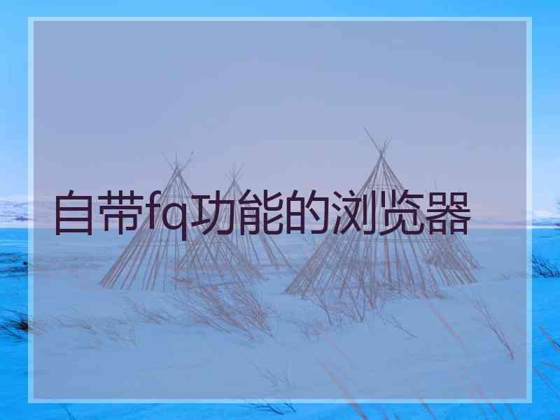 自带fq功能的浏览器