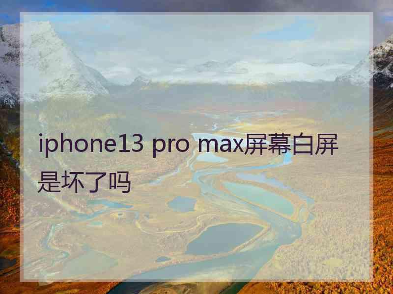 iphone13 pro max屏幕白屏是坏了吗