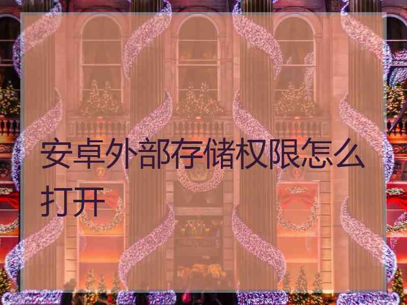 安卓外部存储权限怎么打开