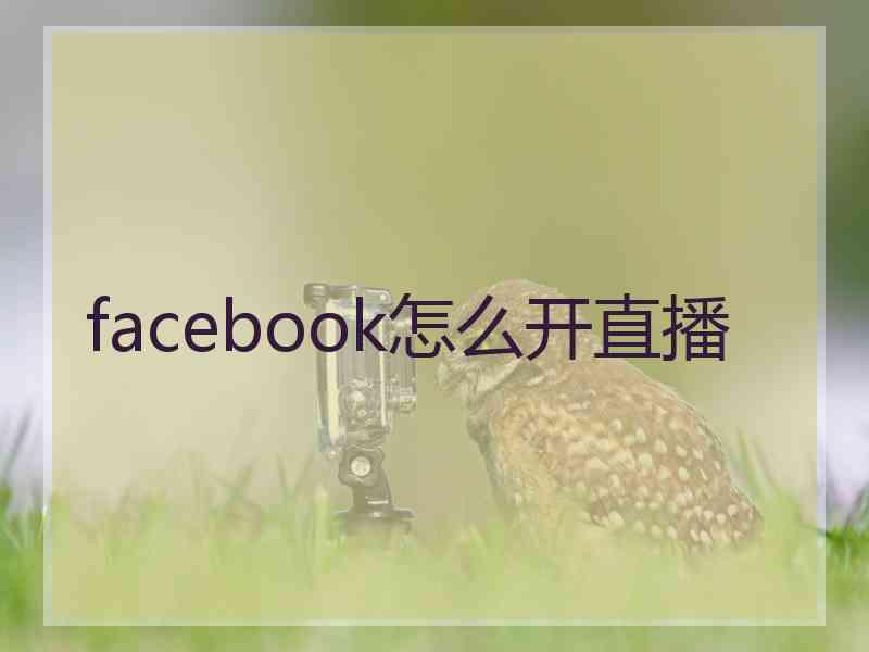 facebook怎么开直播