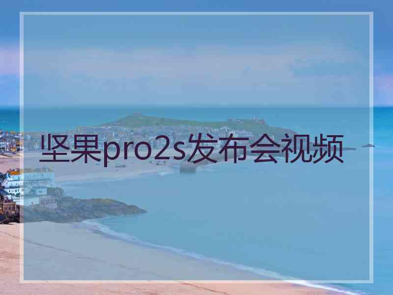 坚果pro2s发布会视频