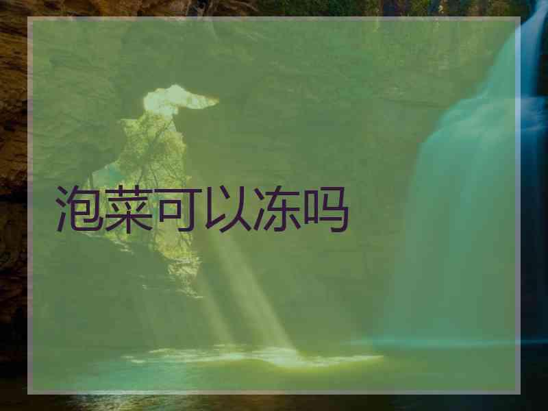 泡菜可以冻吗