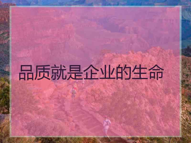 品质就是企业的生命