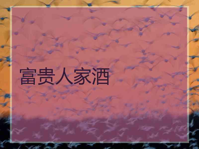 富贵人家酒