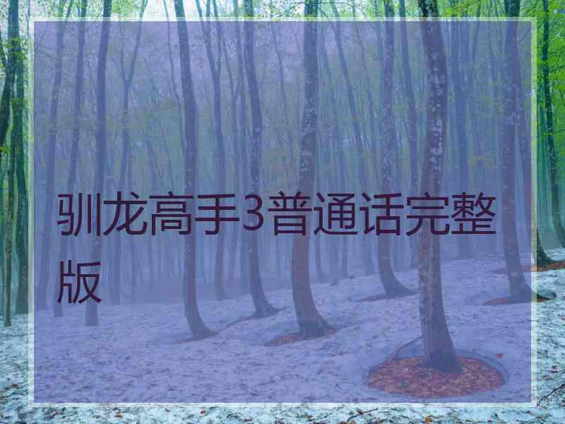 驯龙高手3普通话完整版